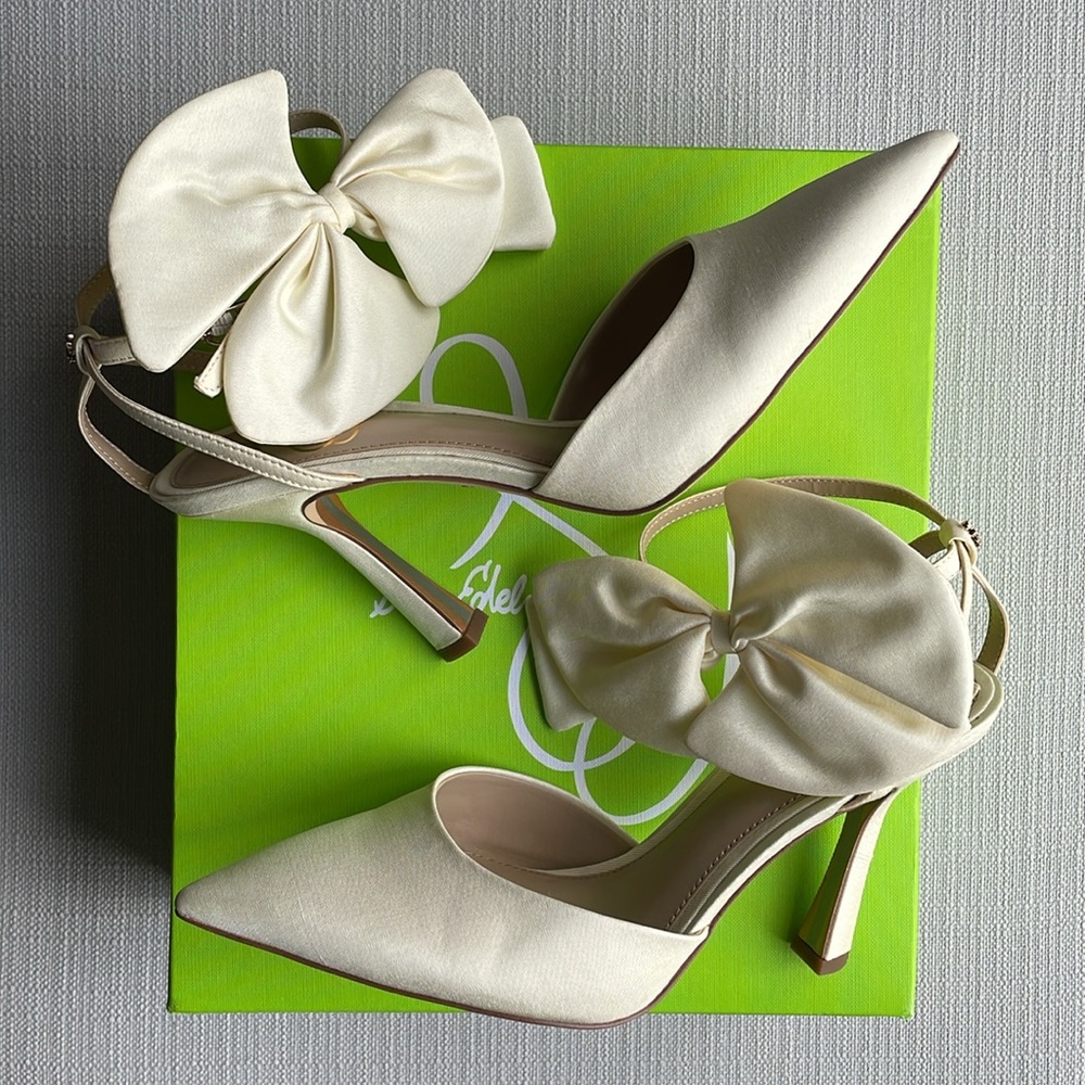 Sam Edelman Women's Halie Ankle Strap Bow High Heel Pumps - size 7.5 - Picture 9 of 16